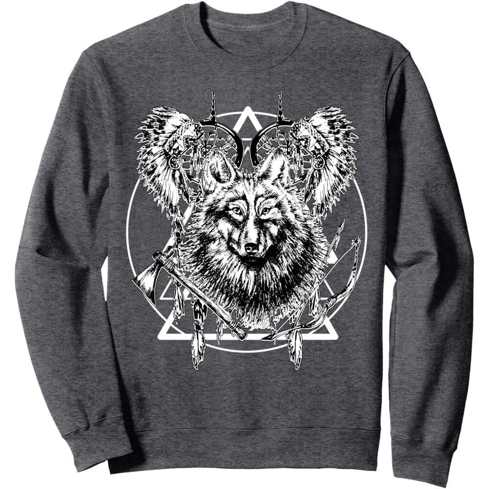 Long Sleeve Shirts for Men sweatshirt The Mountain Warrior Wolf, Woes Lover Gift Sweatshirt T shirt Tee Streetwear Casual tops clothes