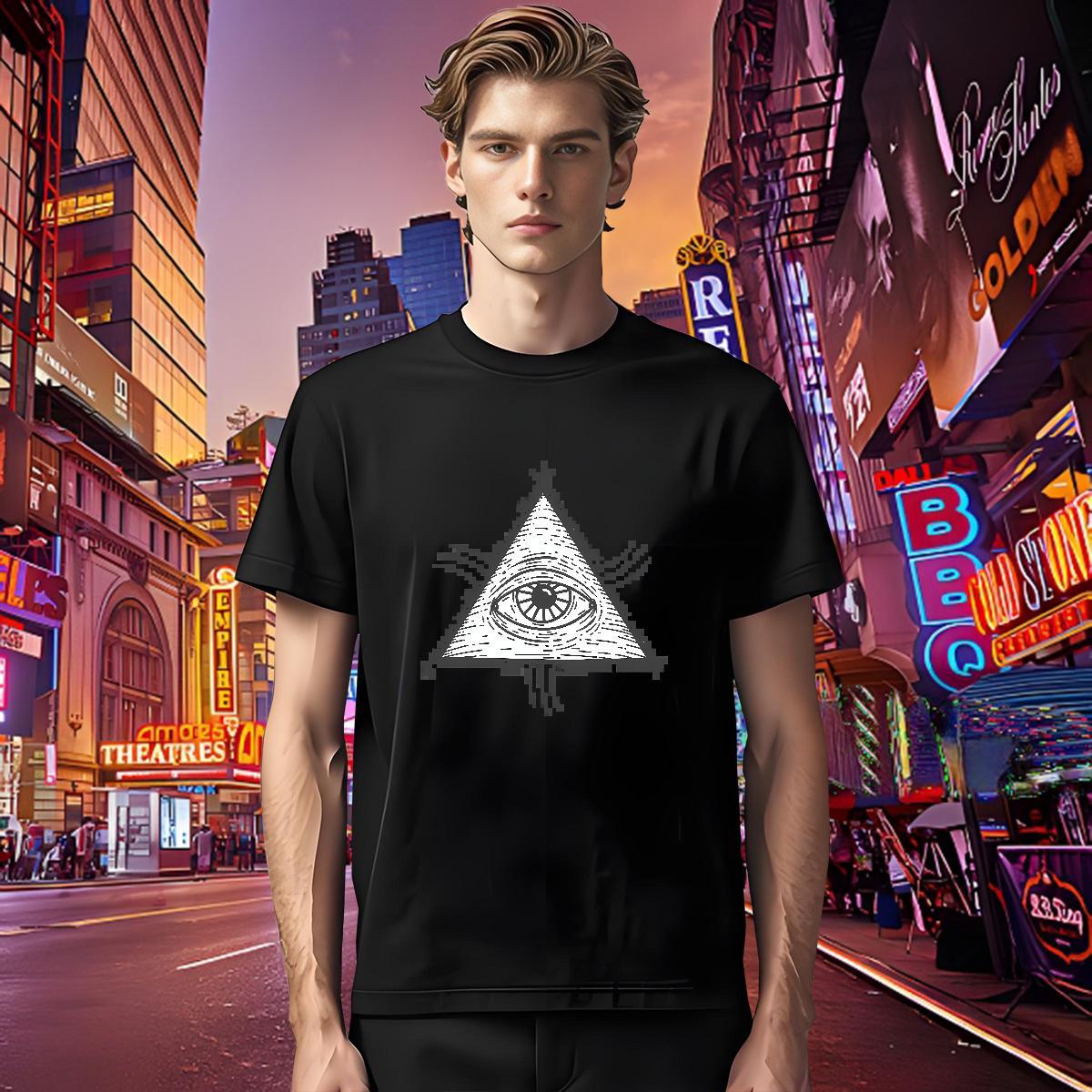 Unisex Man T Shirts 230g 100% Cotton eye of the devil Anime Printing Street Custom Printed Breathable Crew Neck Tshirts Free Shipping Tops