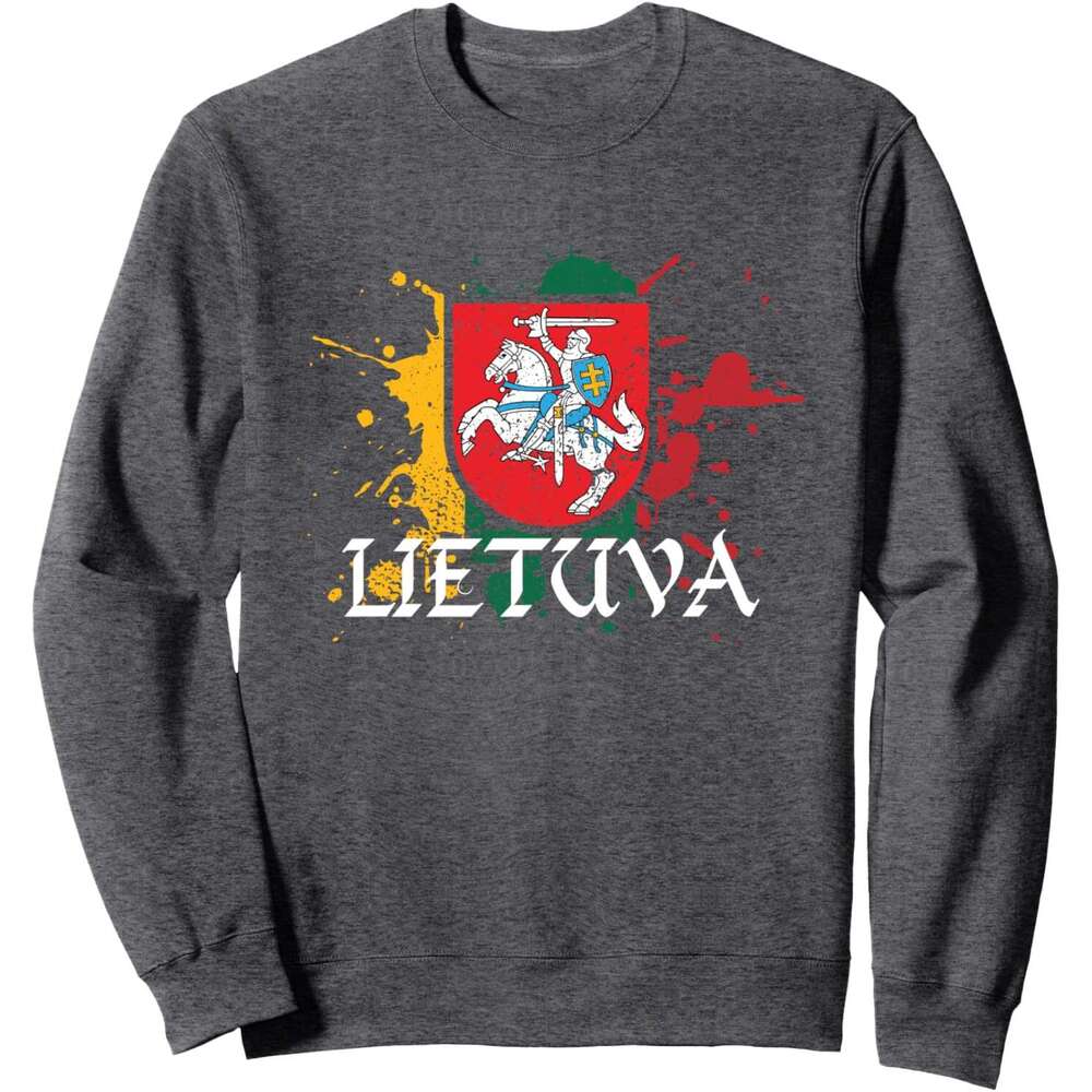 Long Sleeve Shirts for Men sweatshirt Lithuania, Lietuva Cheer Jersey Football Game Gift Sweatshirt T shirt Tee Streetwear Casual tops clothes