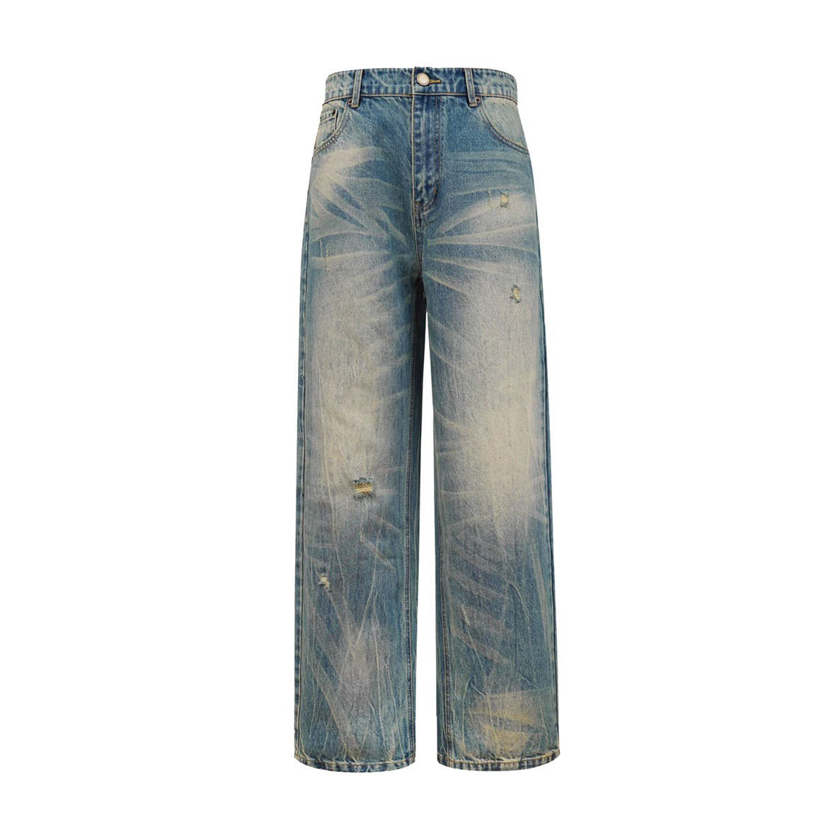 Washed Straight Leg Loose Jeans for Men Spring New Trend Casual Versatile Long Pants