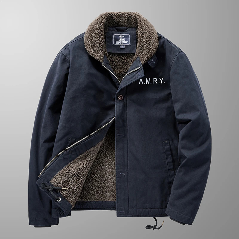 Winter mens cotton padded jacket casual fur collar windproof machine park wool classic 240822