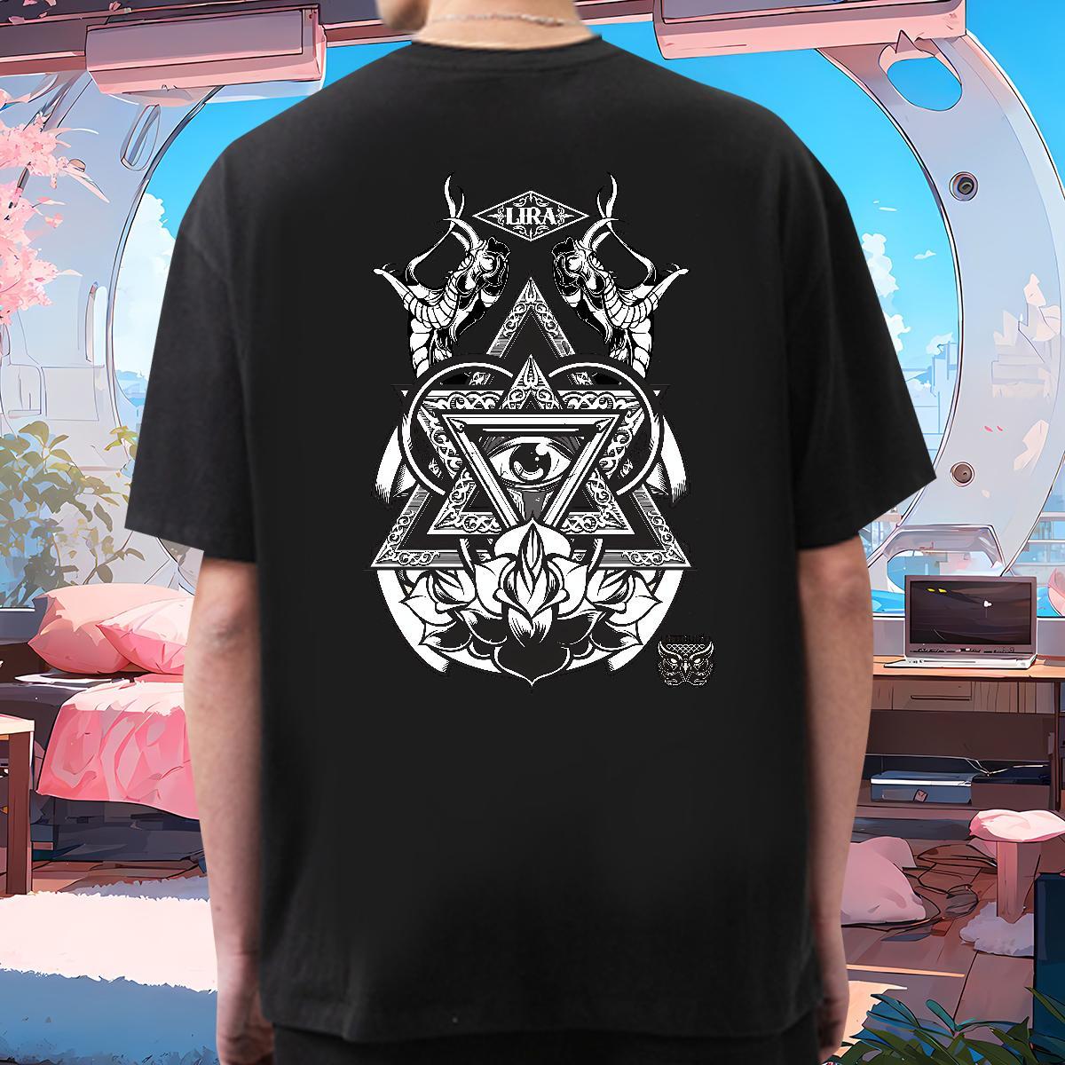 Designer Men T Shirts 100% Cotton 230g eye of the devil Street wear Hip Hop Custom Anime O Neck Short Sleeves Tshirts Brand Polos