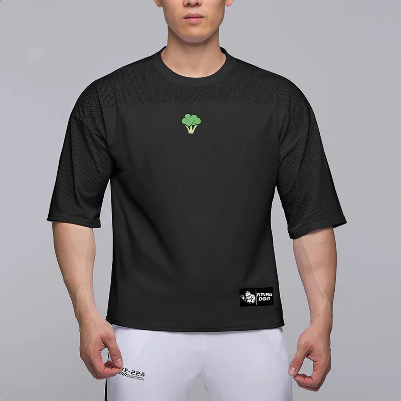 Mens summer quick drying mesh breathable casual short sleeved oversized Tshirt fitness clothing sports running w240824