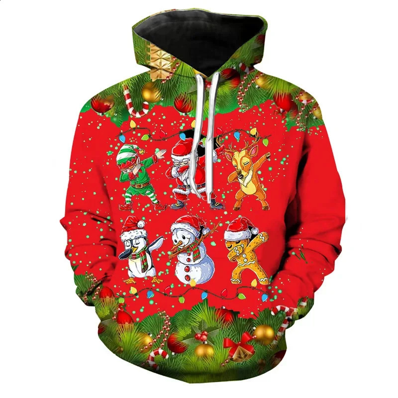 Christmas 3D Print Unisex Ugly Sweater Funny Xmas Pullover Hoodie Sweatshirt Men Women Autumn Winter Plus Size Clothing 6XL 240823