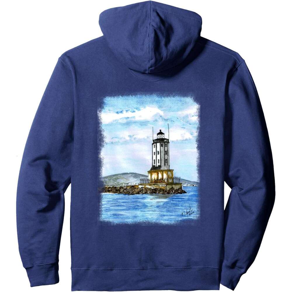 Hoodie for Mens Womens Los Lighthouse Angeles Gate San Pedro Original Art Pullover Hoodie Graphic Hoodies sweatshirt Pullover Long Sleeve