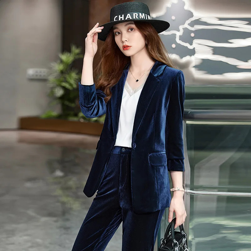 High Quality Veet Formal Womens Business Suit Pants Set With And Jacket Professional Explorer