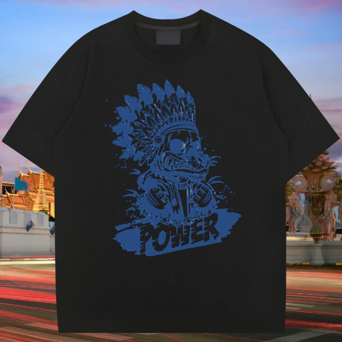 Unisex Men T Shirts 230g Pure Cotton skull Hip Hop Graphic Short Sleeve O-Neck Men Clothes T-Shirt Customized Tees Shirts