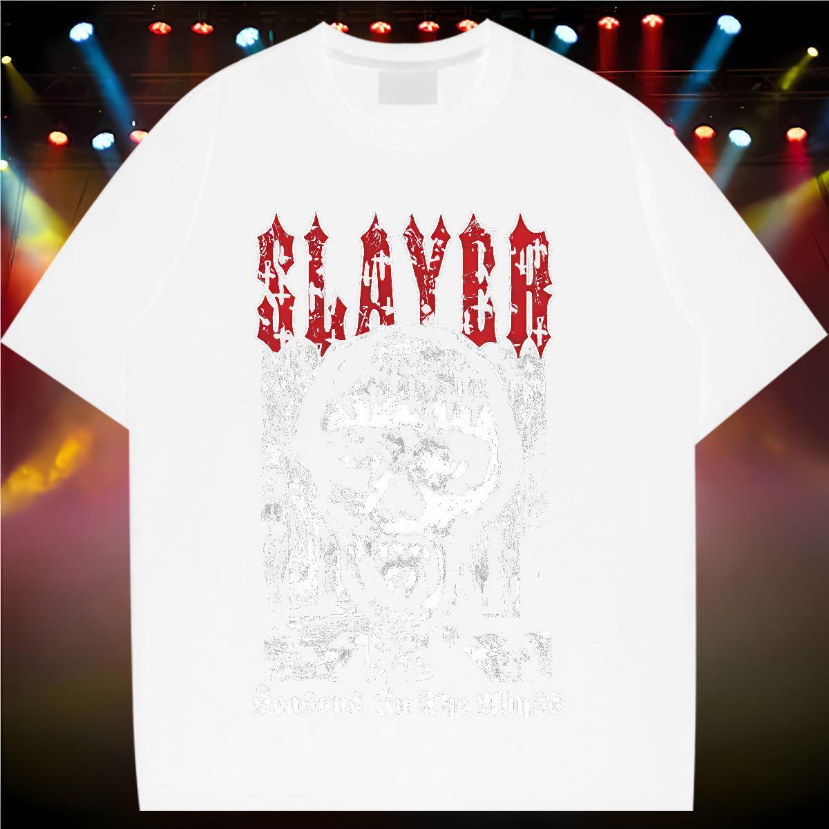 Brand Lady T shirt 100% Cotton 230g scary Spring Summer T-Shirts for Women Crew Neck Custom Print Plus Size Clothes Shirt