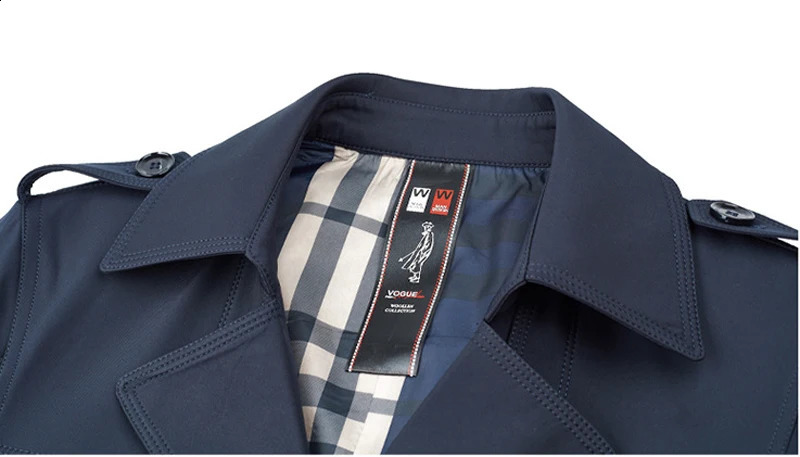 Mens Extra Long Double Breasted Trench Coat Autumn Casual Notch Lapel Belted Windbreaker Slim Fit Business Overcoats 240822