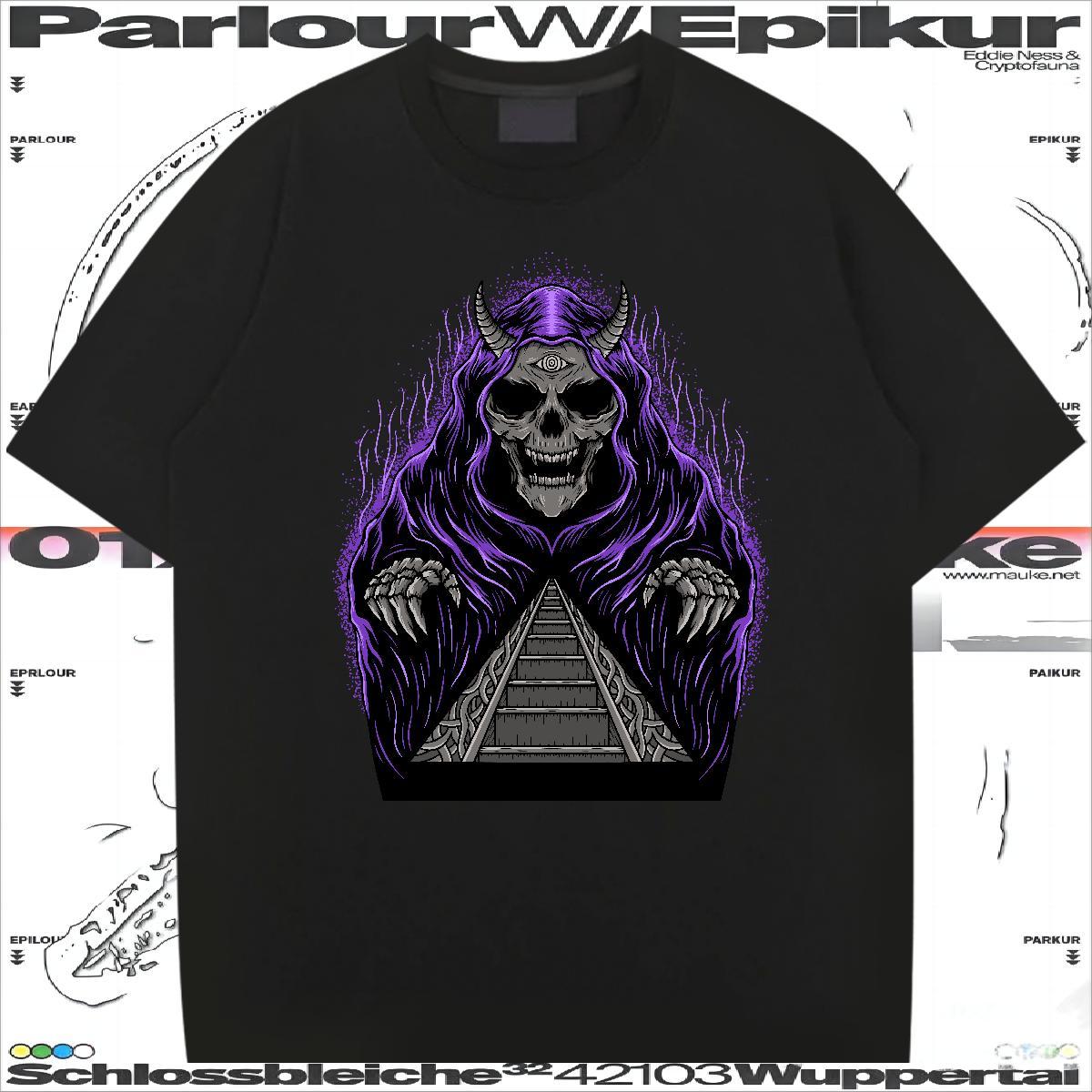 Cool T Shirts Men 230g 100% Cotton skull Casual DIY Logo Oversized Breathable Crew Neck Tshirt for Man Woman Casual New Tees