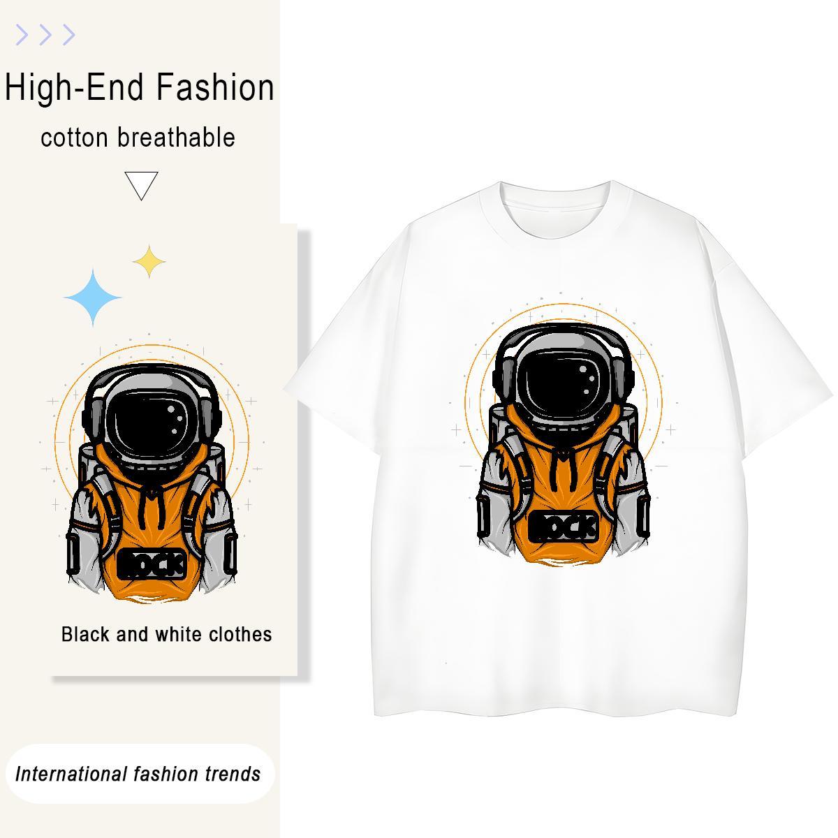 Unisex Unisex Tshirts 100% Cotton 230g universe Casual Daily Wear T Shirt For Woman Short Sleeve O-Neck Black White Tee Shirt