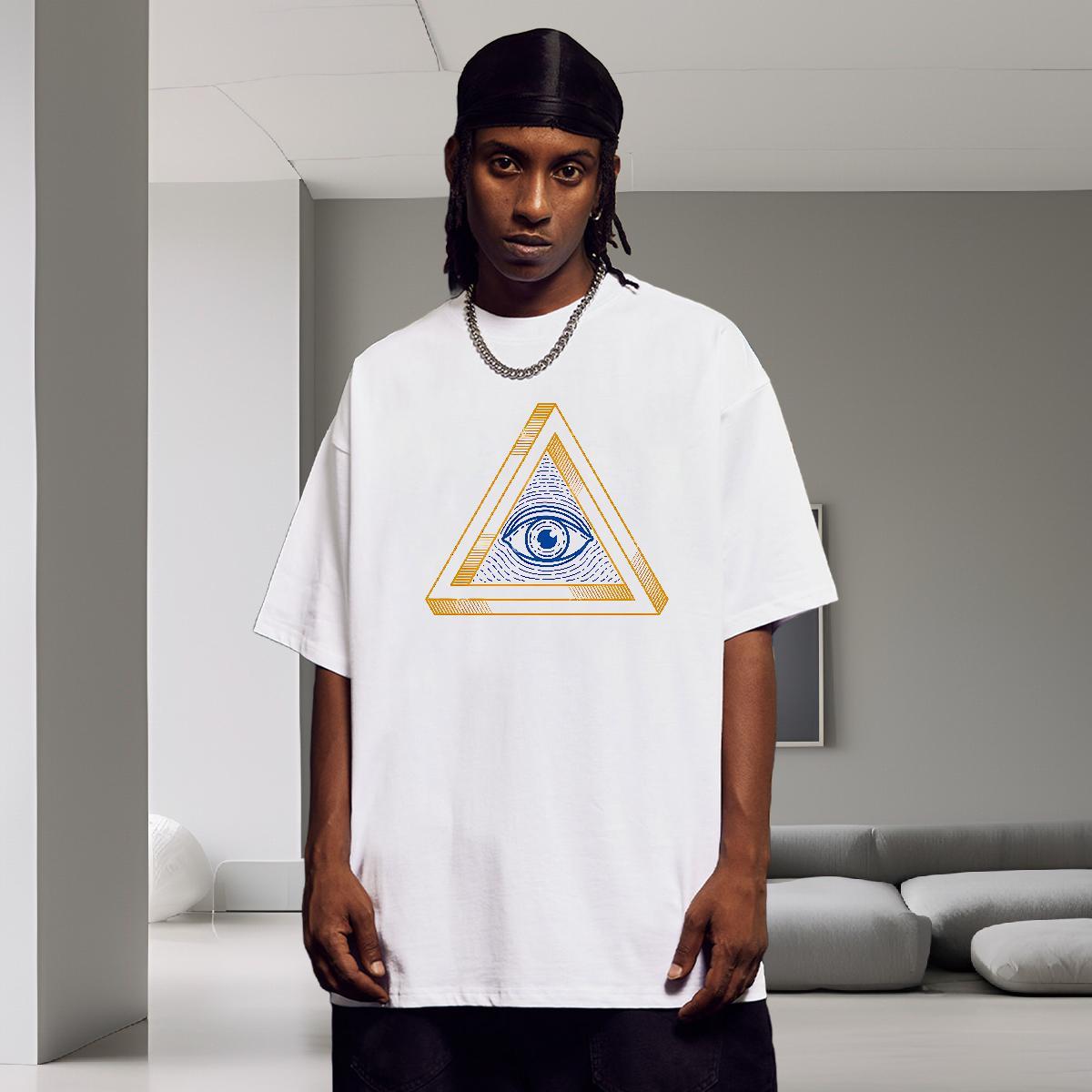Brand T Shirt For Man 230g Cotton eye of the devil Summer Casual Custom Cartoon Breathable Soft Couples T Shirts New Designer Polos