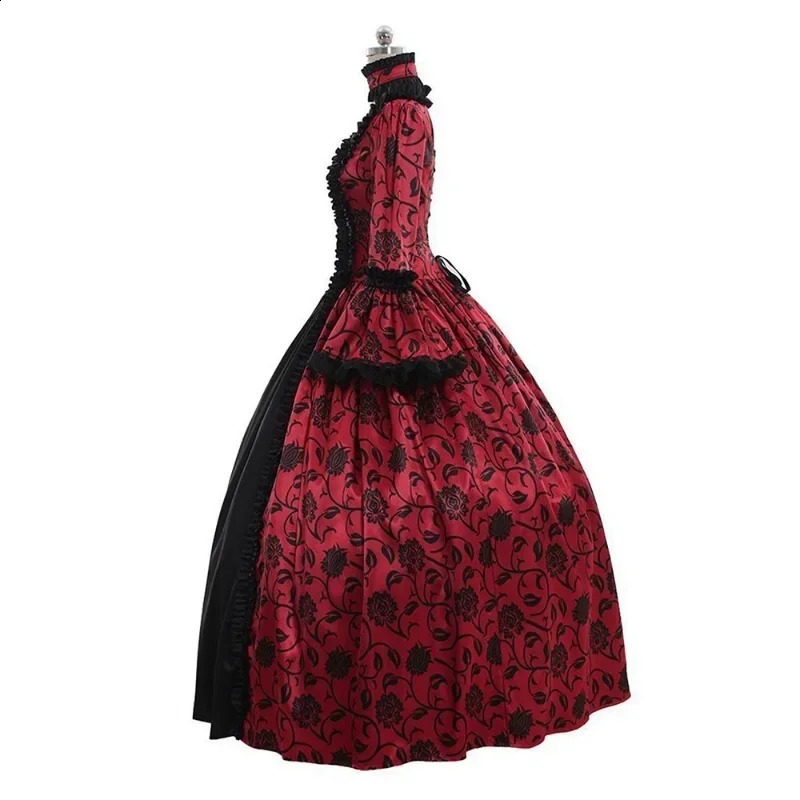 Medieval Renaissance long dress womens Halloween devil pagan witch wedding costume hooded cosplay w240824
