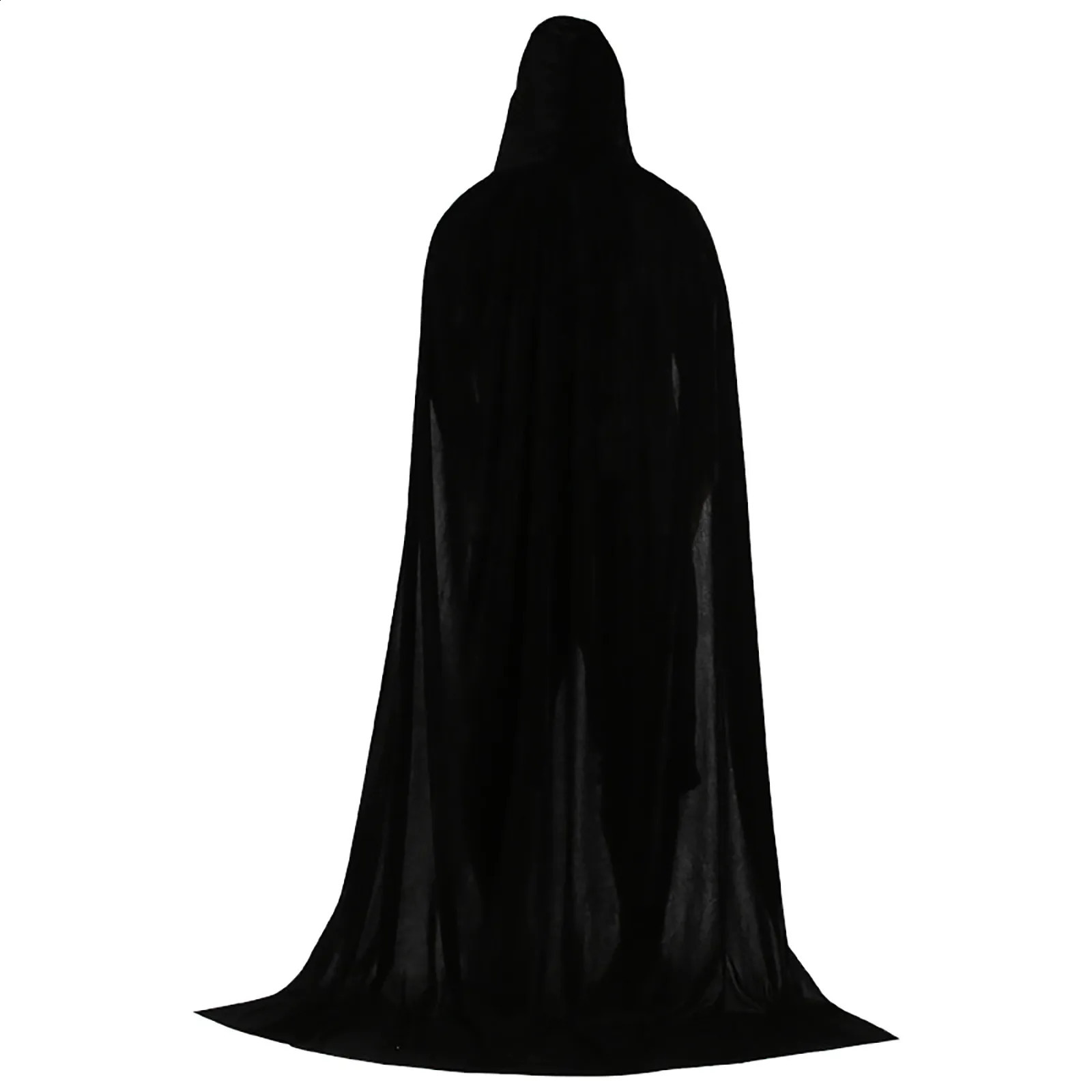 Hooded Cloak Robe unisex solid color velvet Halloween witch adult Cape Witch cosplay makeup punk 240823