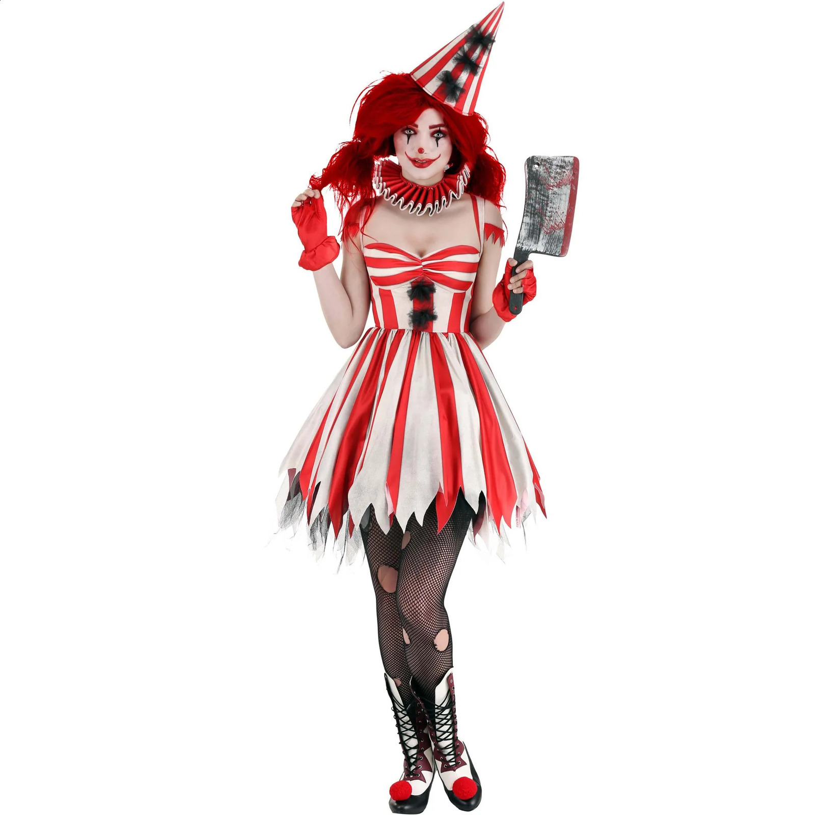Zawaland Clown Costume Female Role Play Adult Women Carnival Party Horror Halloween 240823