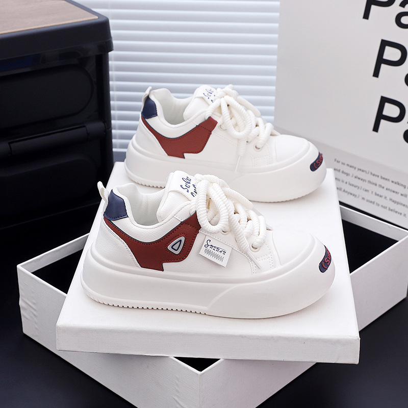 Ddmysports New White Women Autumn Thick Soled Height Increasing Board For Students Korean Version Fashion Casual Shoes YYN K OUTDOOR