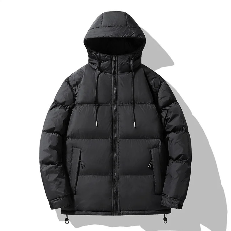 Winter Mens Warm Jacket Solid Thick Windproof Autumn Casual Waterproof Parkas for Men 240822