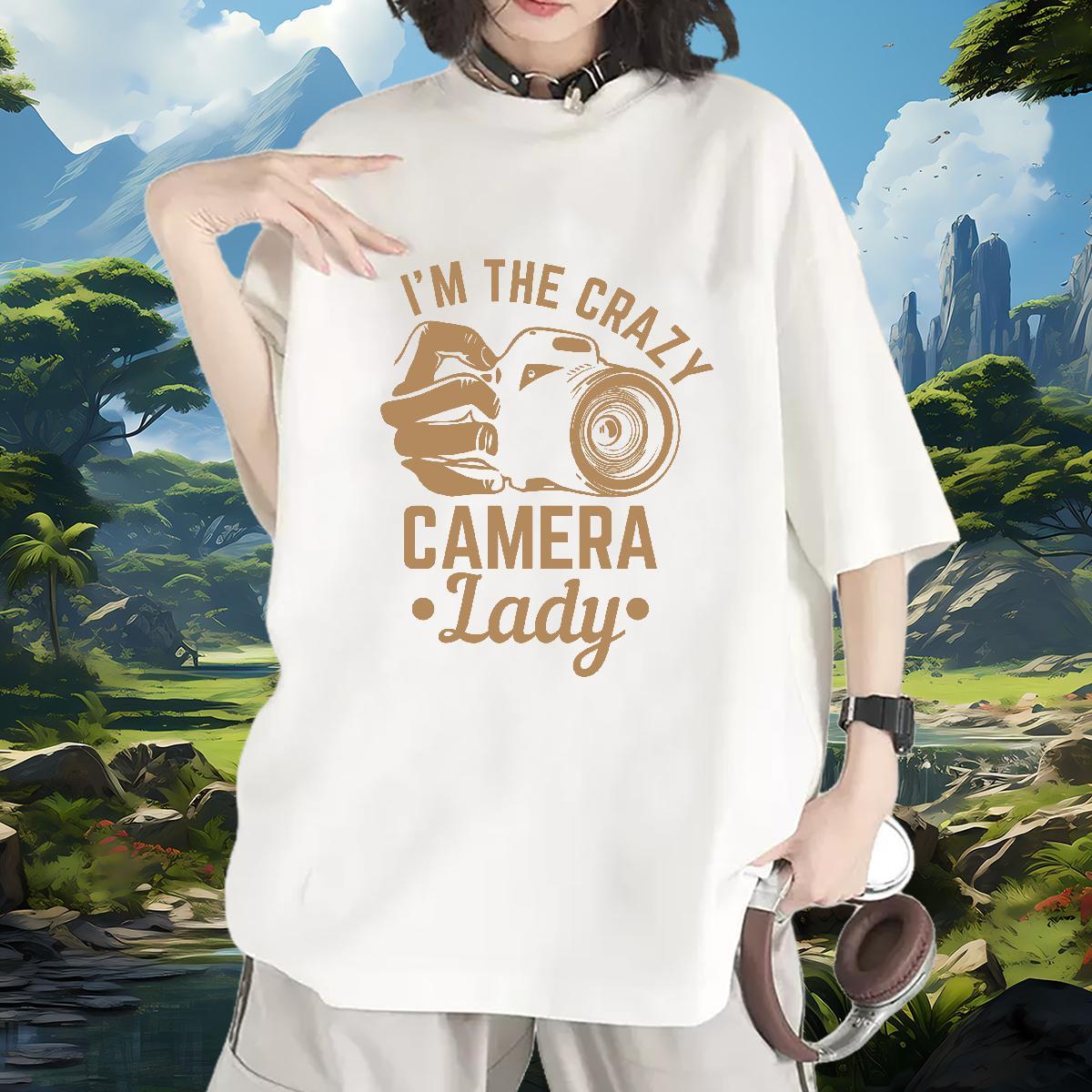 Unisex Tshirt for Man Woman 230g 100% Cotton camera Casual Sport T Shirt For Woman Round Neck Short Sleeve Custom Printing Tops Tees