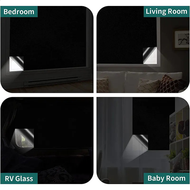 1/2/3M DIY Portable Travel Blackout Curtain Blind Window Thermal Insulated Curtains Stick on Non-perforated Temporary Curtain 240823