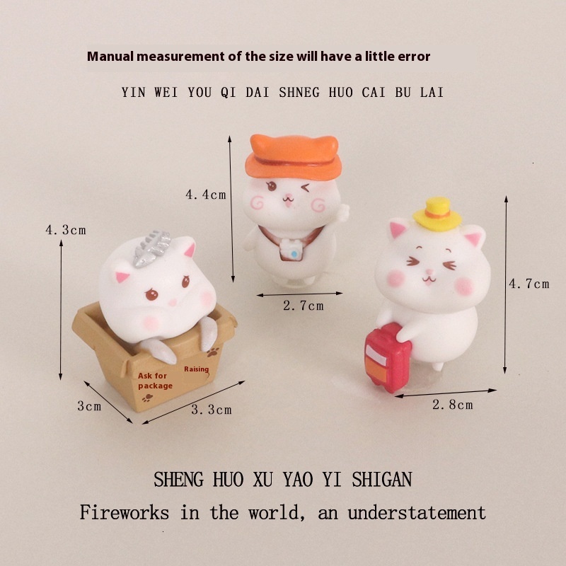 Cute Small Kitten Figurine Artwork - Fun Desk Accessory with Detailed Features