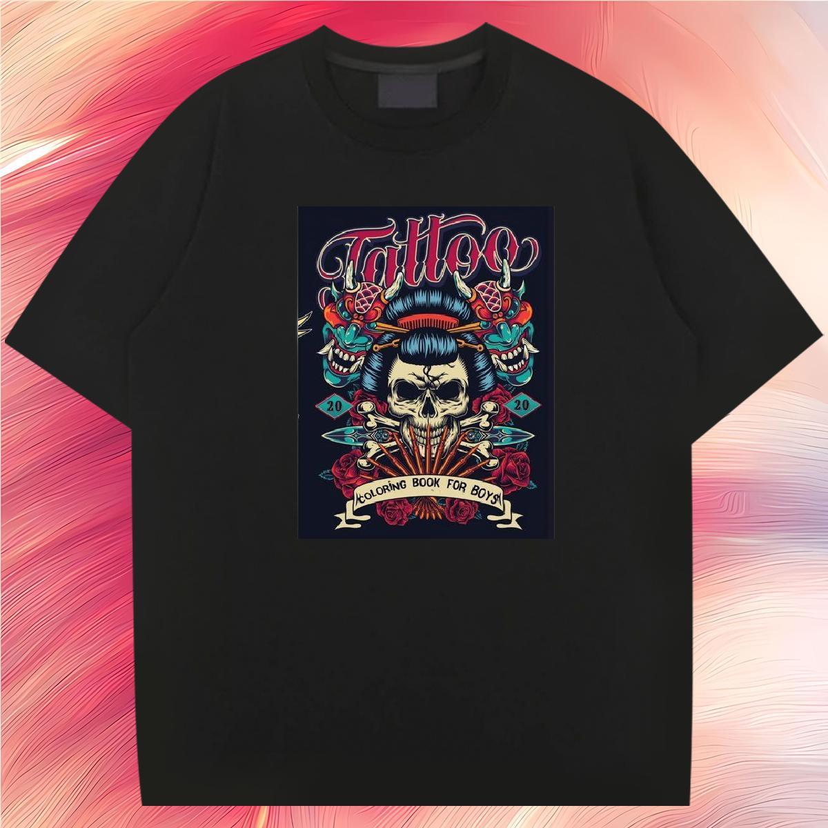 Unisex T-Shirts for Men 100% Cotton 230g skull Casual Beach Anime O Neck Short Sleeves Couples T Shirts Custom Tee Shirt