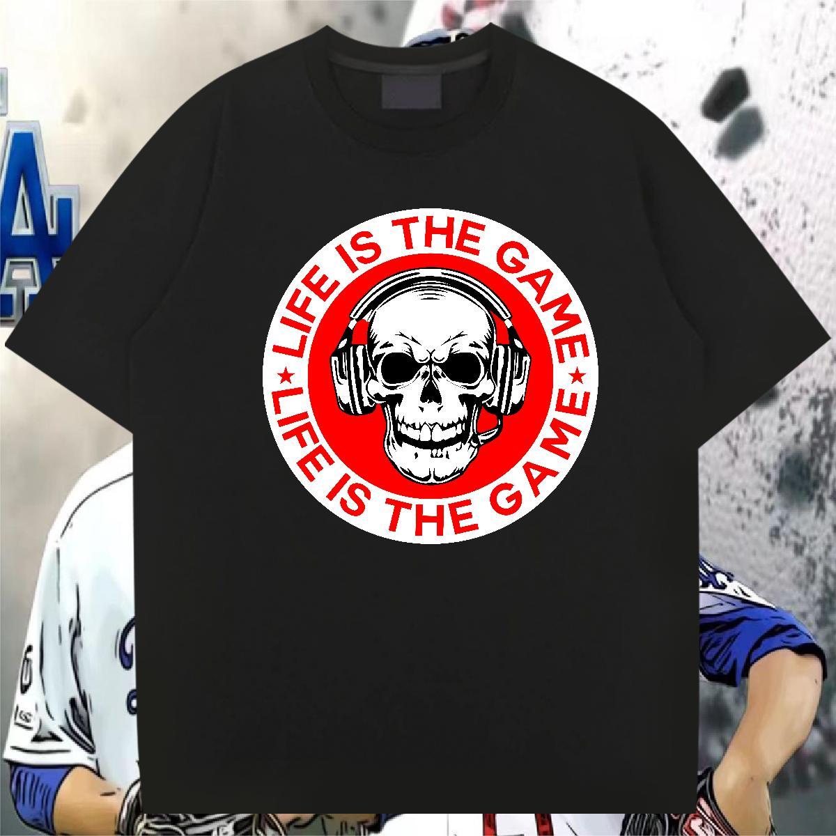 Classic T shirt 230g 100% Cotton skull High Street Hip Hop Asian Size Pure Cotton Tshirt for Man Woman New Arrival Clothes