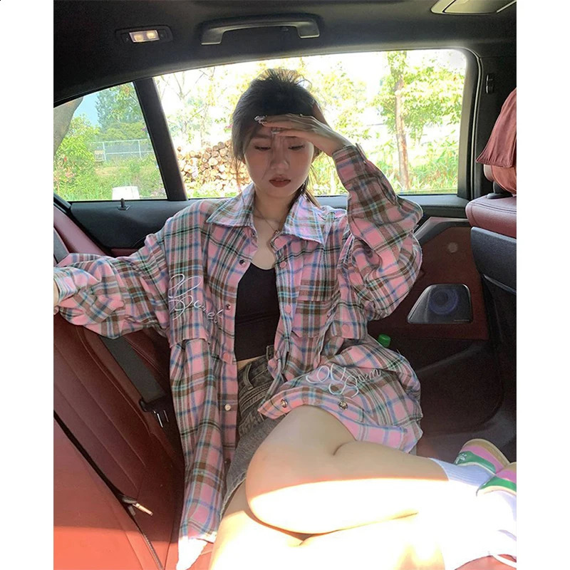 MEXZT S-3XL Harajuku plain weave shirt for women oversized detachable long sleeved shirt streetwear Korean embroidery patch style 240822
