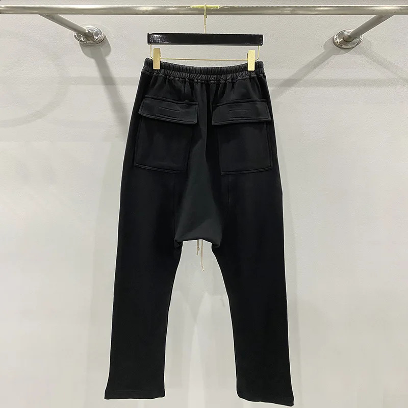 HKSH Spring Autumn Mens Streetwear Thick Loose Hanging Sweatpants Dark Large Casual Pants Hip Hop Sports Women HK2035 240822