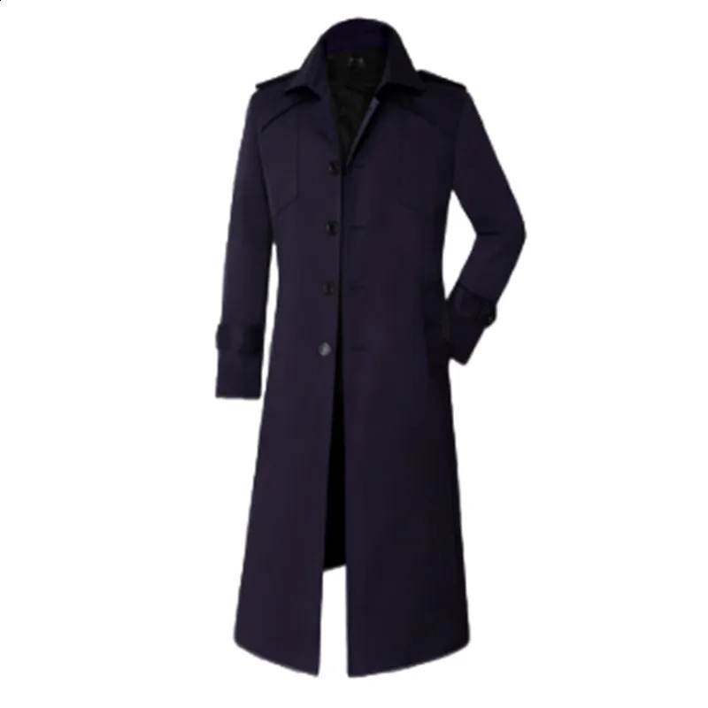 Arrival Suepr Large Mens Windbreaker Coat Single Breasted Fashion Casual Winter Long Knee Length Youth Plus Size S-8XL 9XL 240822