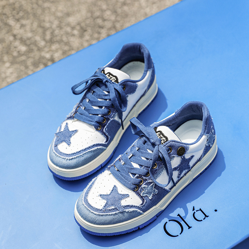 Ddmysports Spring New Men S Water Washed Denim Star Board Fashion Trend Sports And Casual Shoes OUTDOOR