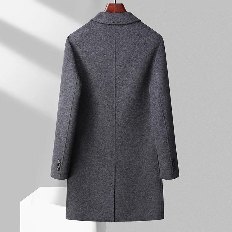 The Main Promotion of Explosive Overcoat Autumn Winter Long Plaid Pattern High-quality Wool Slim-fit High-end Mens Coat 240822