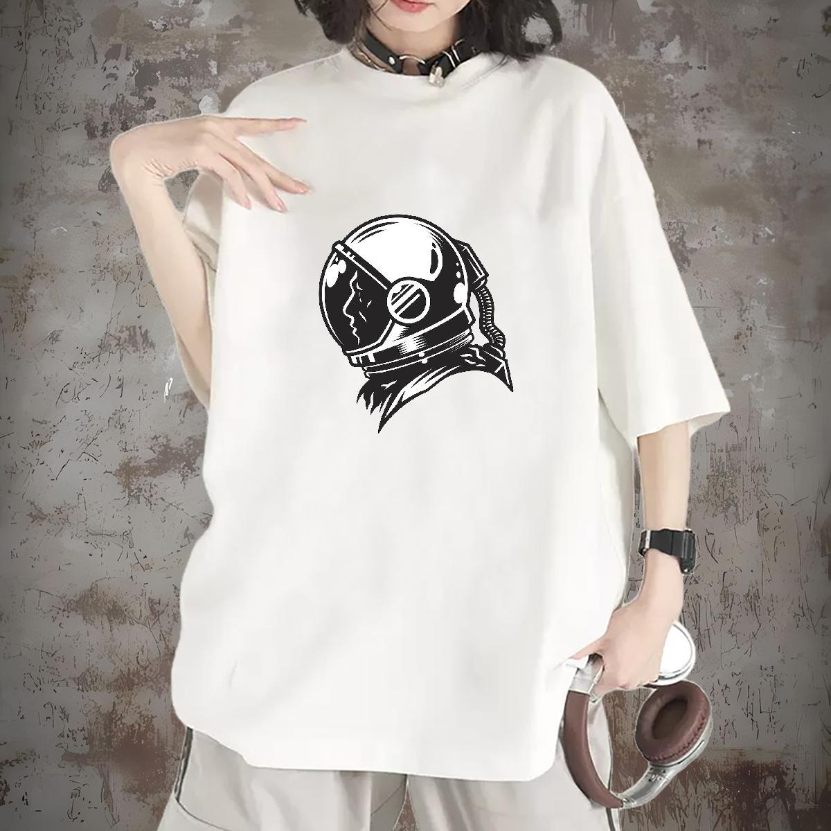 Designer Womens Tshirts 230g Pure Cotton universe Street T Shirts Women Comfortable Cartoon Printing L-4XL Tees