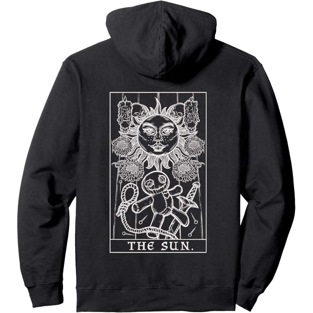 Hoodie for Mens Womens The Sun Tarot Card Halloween Voodoo Back Print Pullover Hoodie Graphic Hoodies sweatshirt Pullover Long Sleeve size s-2xl 2025