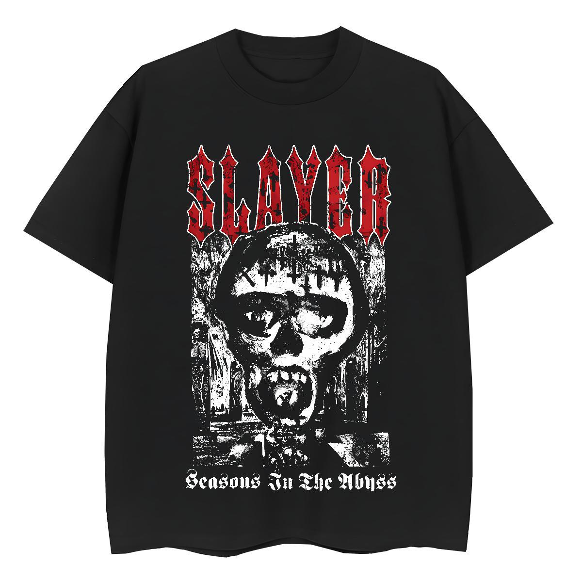 Brand Couples T Shirts 230g Cotton scary Casual Beach Woman T Shirts Round Neck Short Sleeve Anime Oversized Tops Shirt