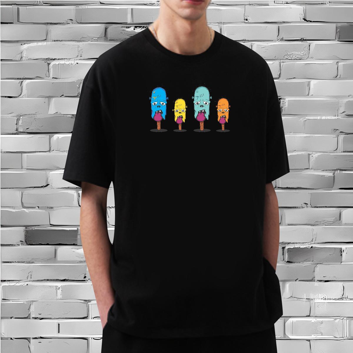 Unisex T-Shirts for Men 230g 100% Cotton skull Hip Hop Street Black Oversized Breathable Short Sleeve Tshirts Classic Casual Tees Shirts
