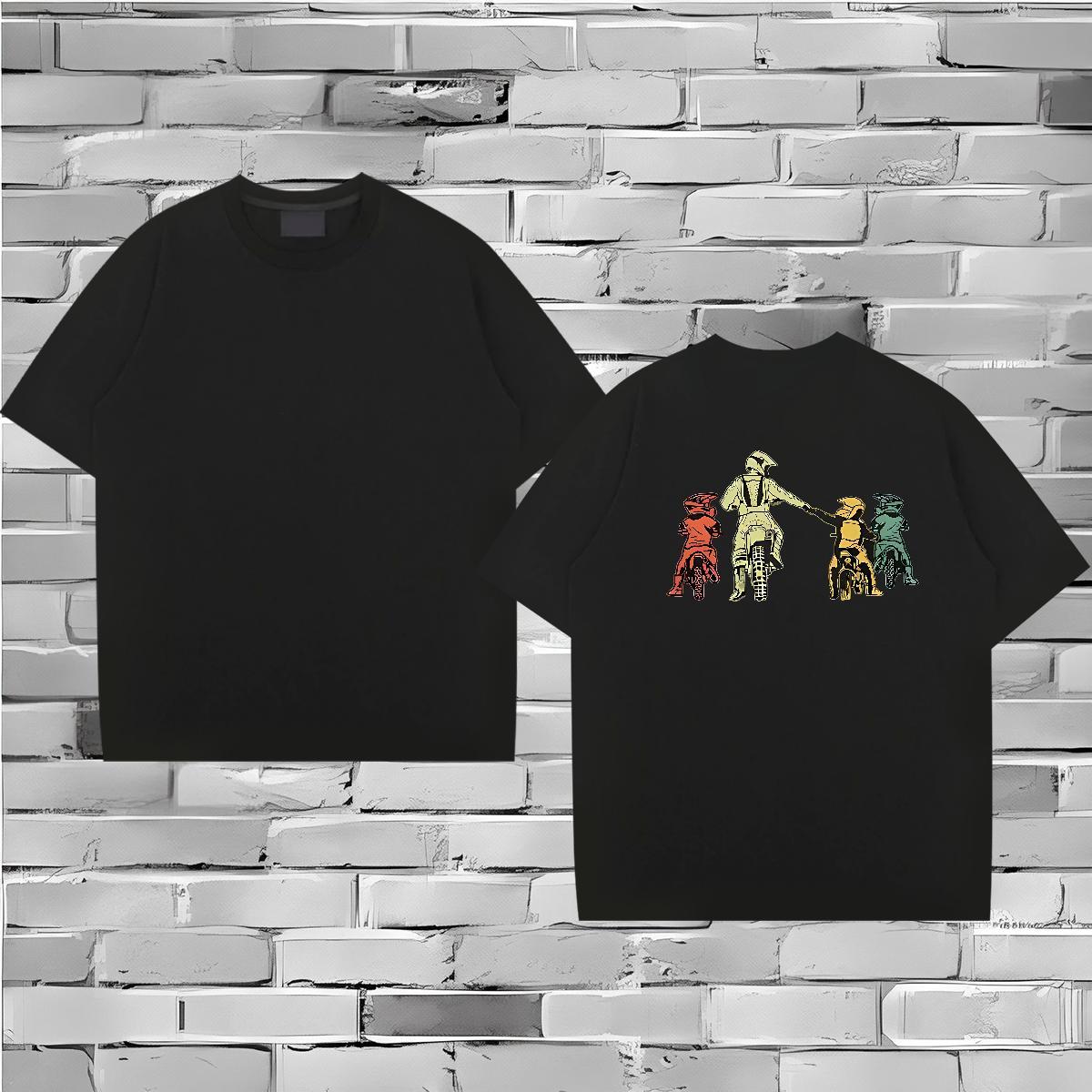 Loose Fit Mens T Shirts 230g Pure Cotton person Spring Summer Custom Printed Breathable Crew Neck Men Tshirts Fashion Casual Clothes
