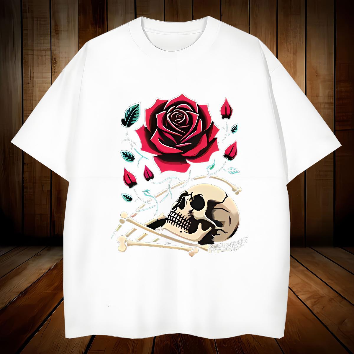 Cool Design Man T Shirts 100% Cotton 230g skull Street Casual Plus Size Custom Breathable Crew Neck Men Tops Tees Classic Tops Shirt