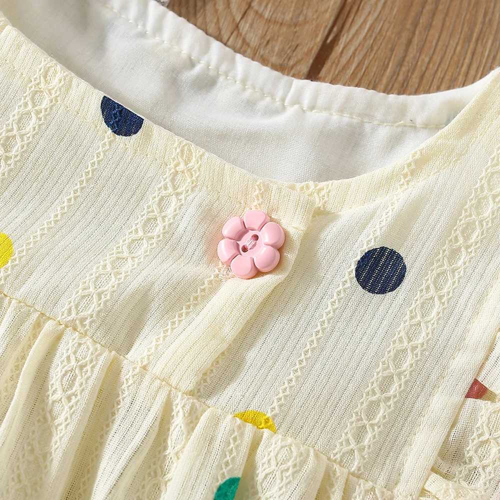 Summer Baby Girl Colored Polka Dot Small Flying Sleeve Top And Shorts Set Girl Beach Two-Piece Set W250218