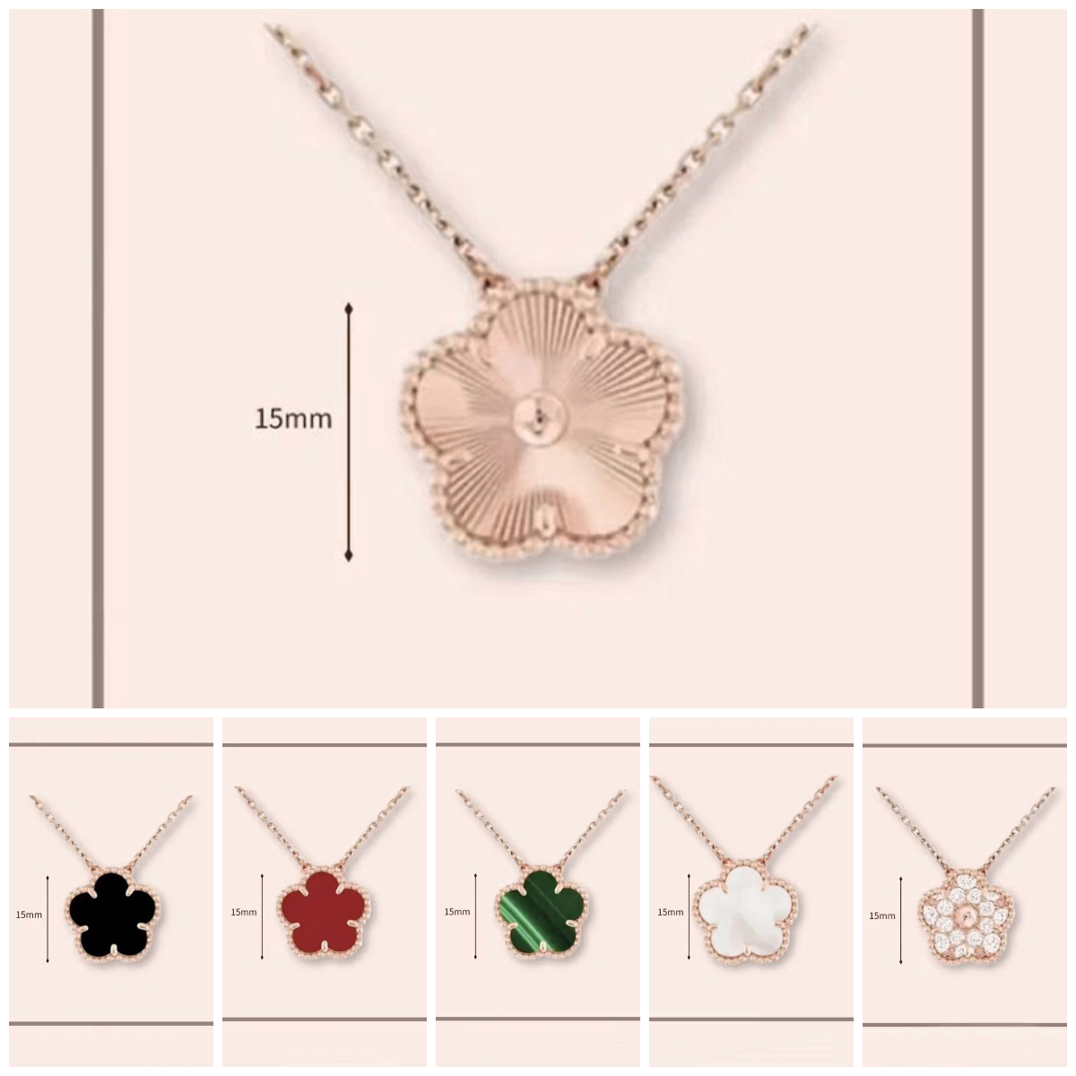necklace designer for women Y2K Luxury clover necklace stainless steel jewelry mother of pearl red diamond flower necklace chains designer jewelry women gift mammy