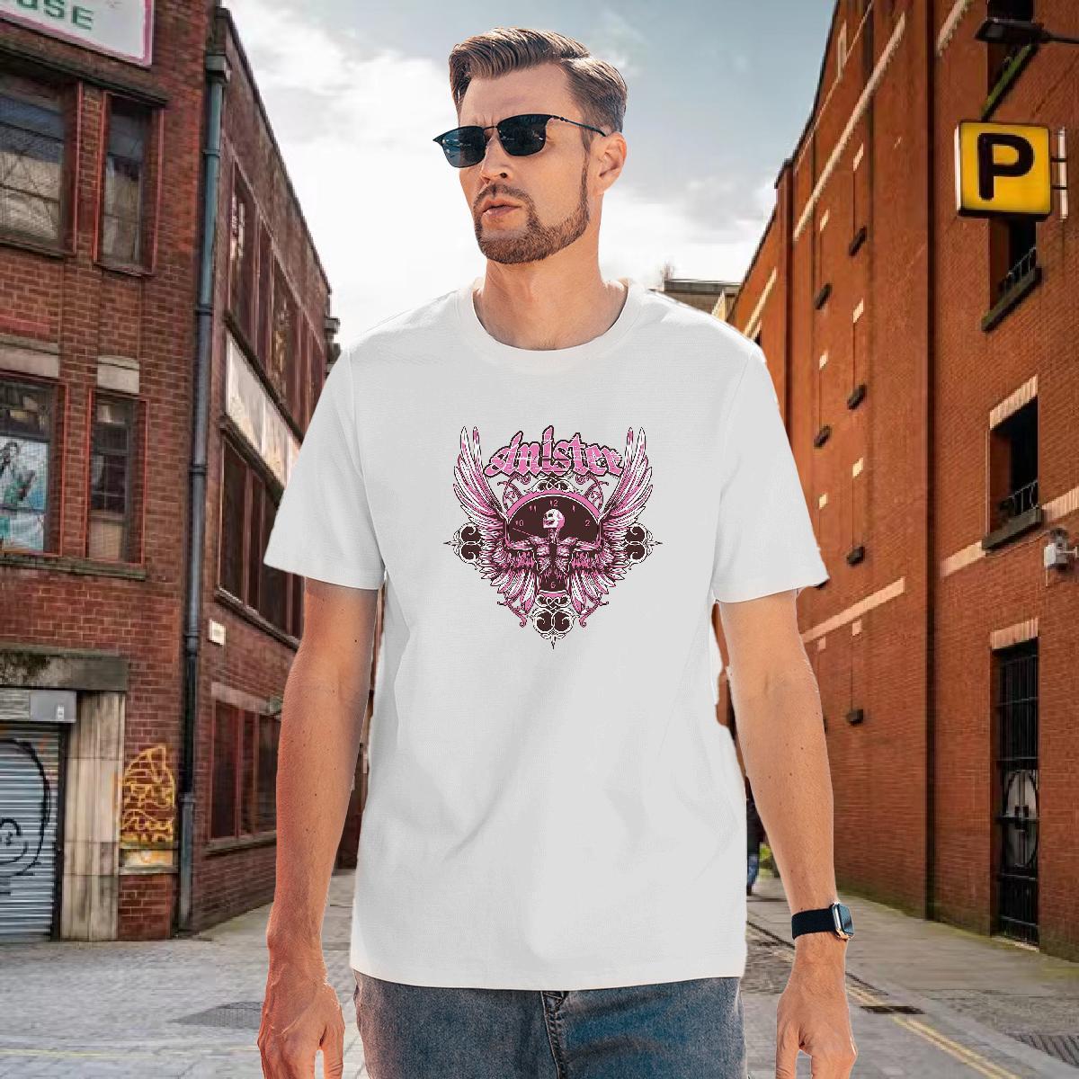 Comfortable T Shirt For Man 230g Pure Cotton skull Hip Hop Street Custom Big Size O-Neck Short Sleeve Mens Tshirts Wholesale Tops Tees