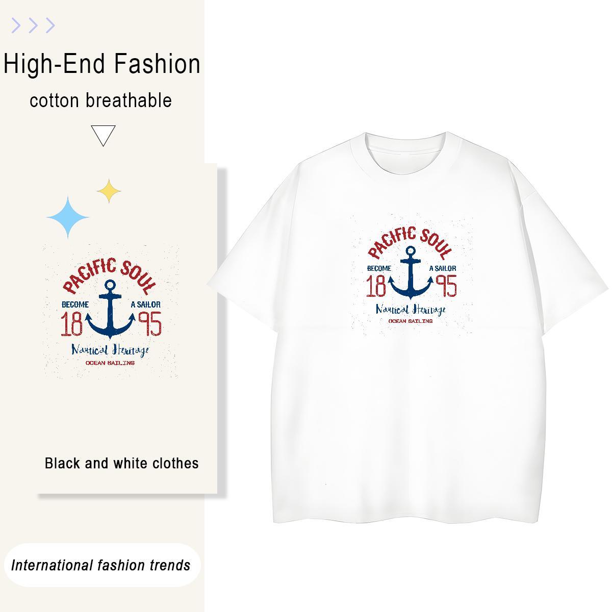Popular Couples T Shirts 230g Cotton letter Street Wear Woman T Shirts Breathable Anime Clothes Shirt