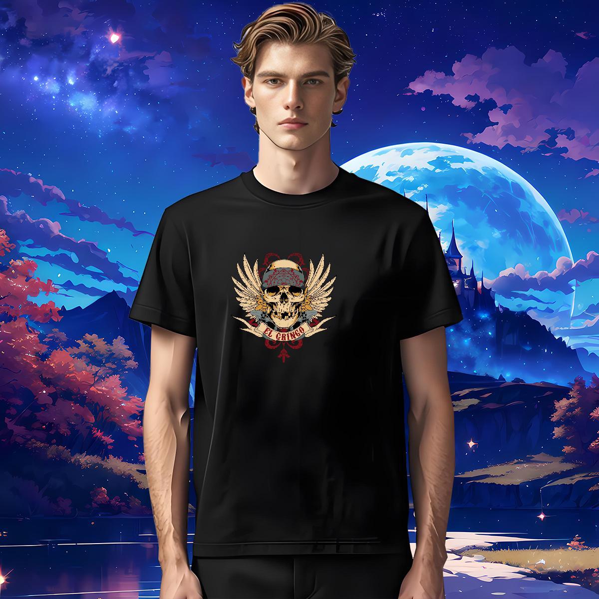 TOP Quality T-Shirts for Men 100% Cotton 230g skull Street Casual Cartoon Printing L-4XL Breathable Short Sleeve Couples T Shirts Fashion Design Tees 