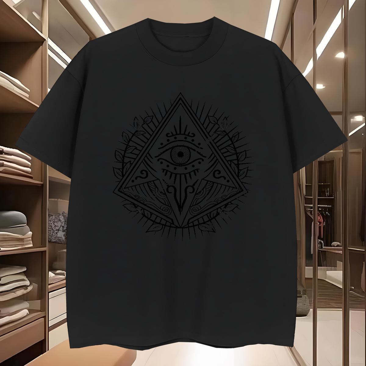 Popular Men T Shirts 230g Cotton eye of the devil Hip Hop Street Graphic Breathable Crew Neck Mens Tshirts Designer Fashion Tops