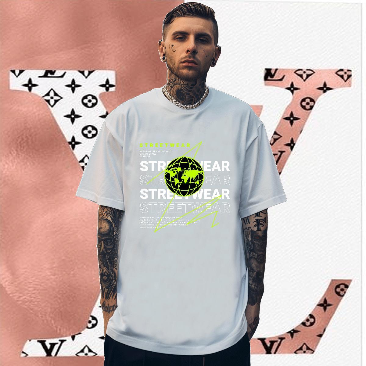 Designer Men T Shirts 230g Cotton earth Sport White Plus Size Breathable Crew Neck Tshirts 2024 Tees Shirts