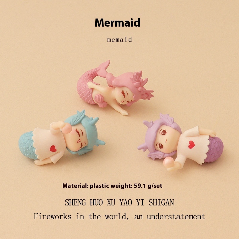 Creative Mini Mermaid Design Succulent Pottery Kit - Perfect for Indoor Fish Tank Scenic Enhancement & Home Decor