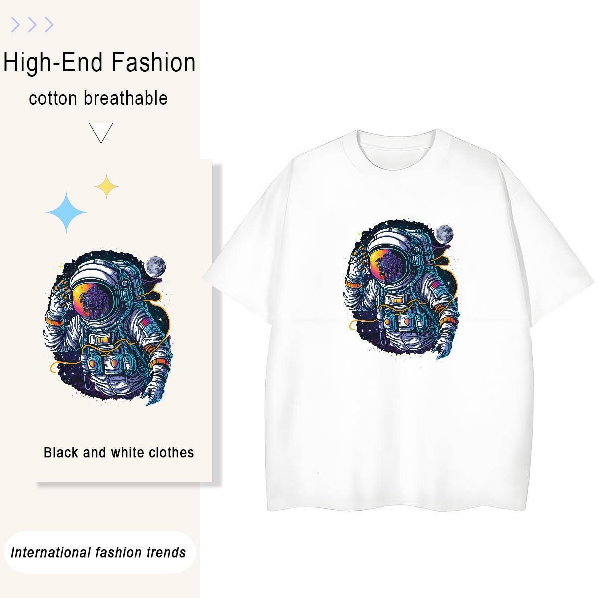 Free Shipping Tshirt for Man Woman 230g Cotton universe Hip Hop Street T Shirts Women O Neck Short Sleeves White Plus Size Clothings