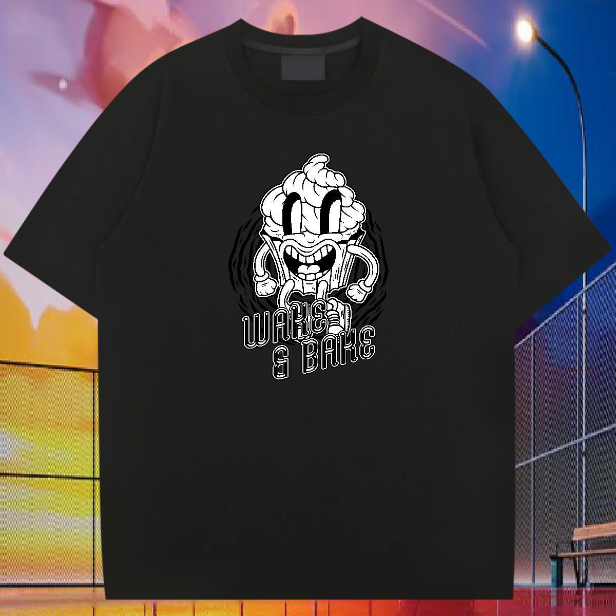 Brand Man T Shirts 100% Cotton 230g skull Anime Printing Street Black Oversized Breathable Men Tees New Arrival Tops Tees