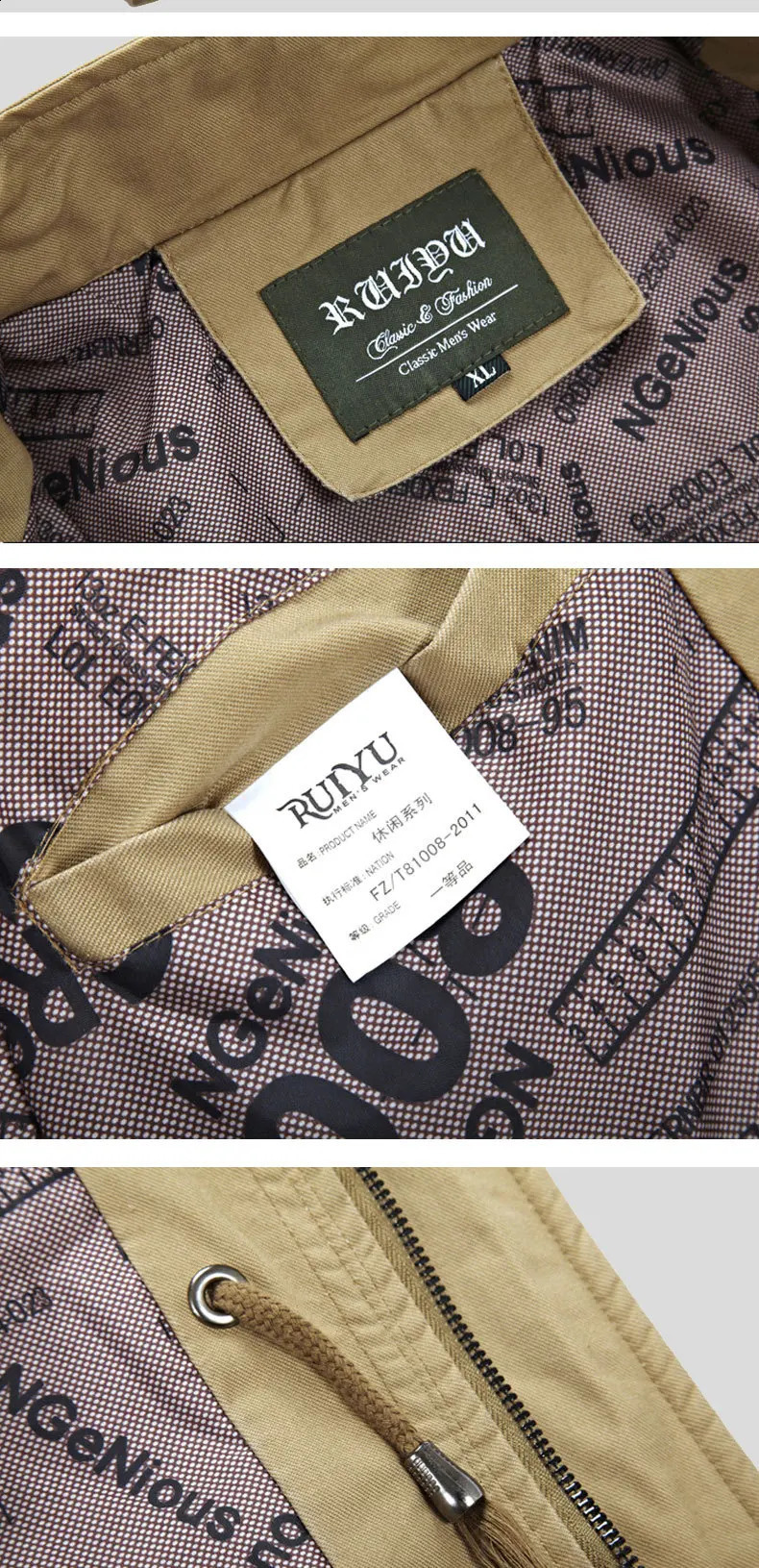 Fitshinling Fashion Buttons Poackets Windbreaker Fashion Elegant Slim Casual Mens Jacket Male Trench Coat Clothing Outerwear 240822