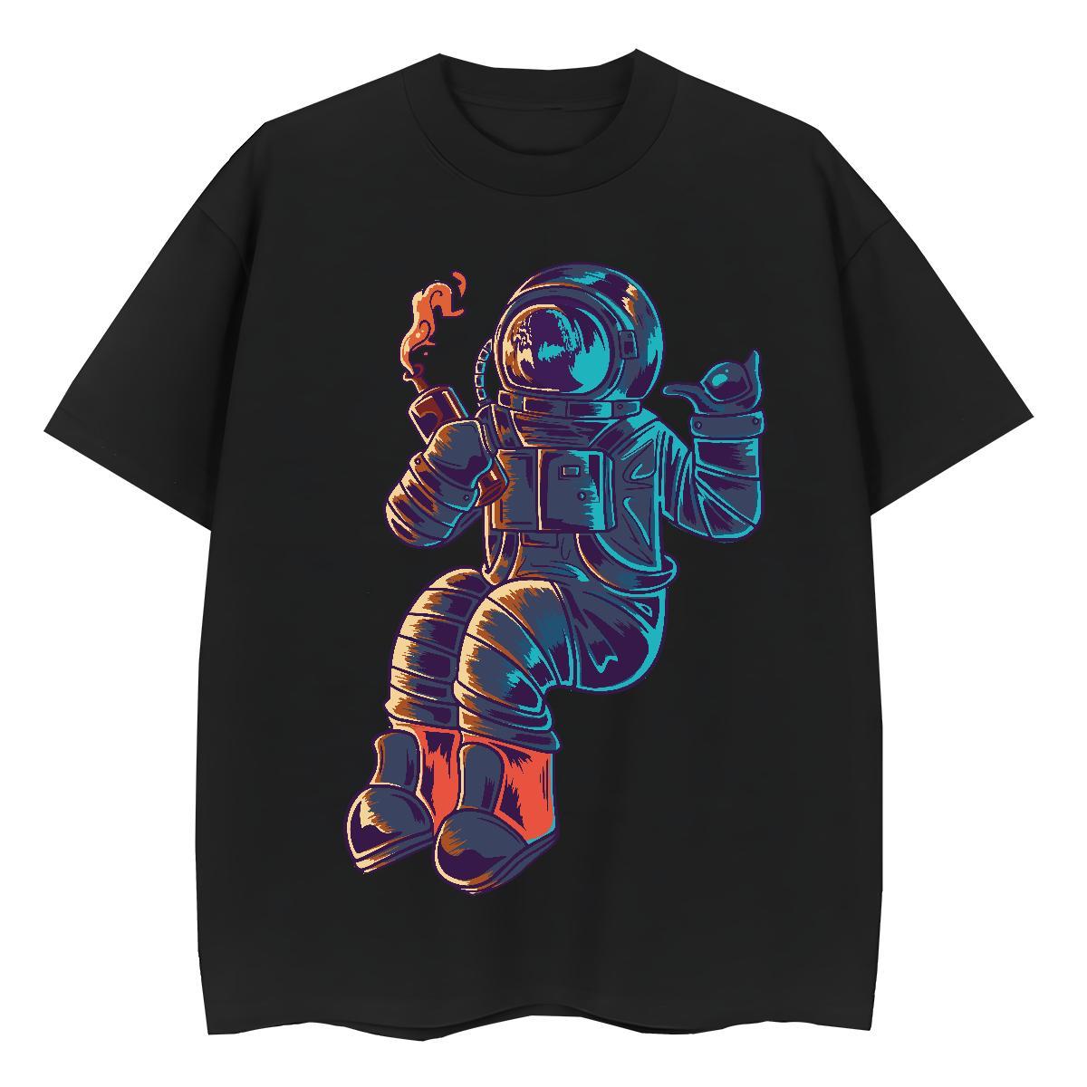 High quality Unisex Tshirts 230g Cotton universe Beach T-Shirts for Women Crew Neck Breathable Skull Clothings