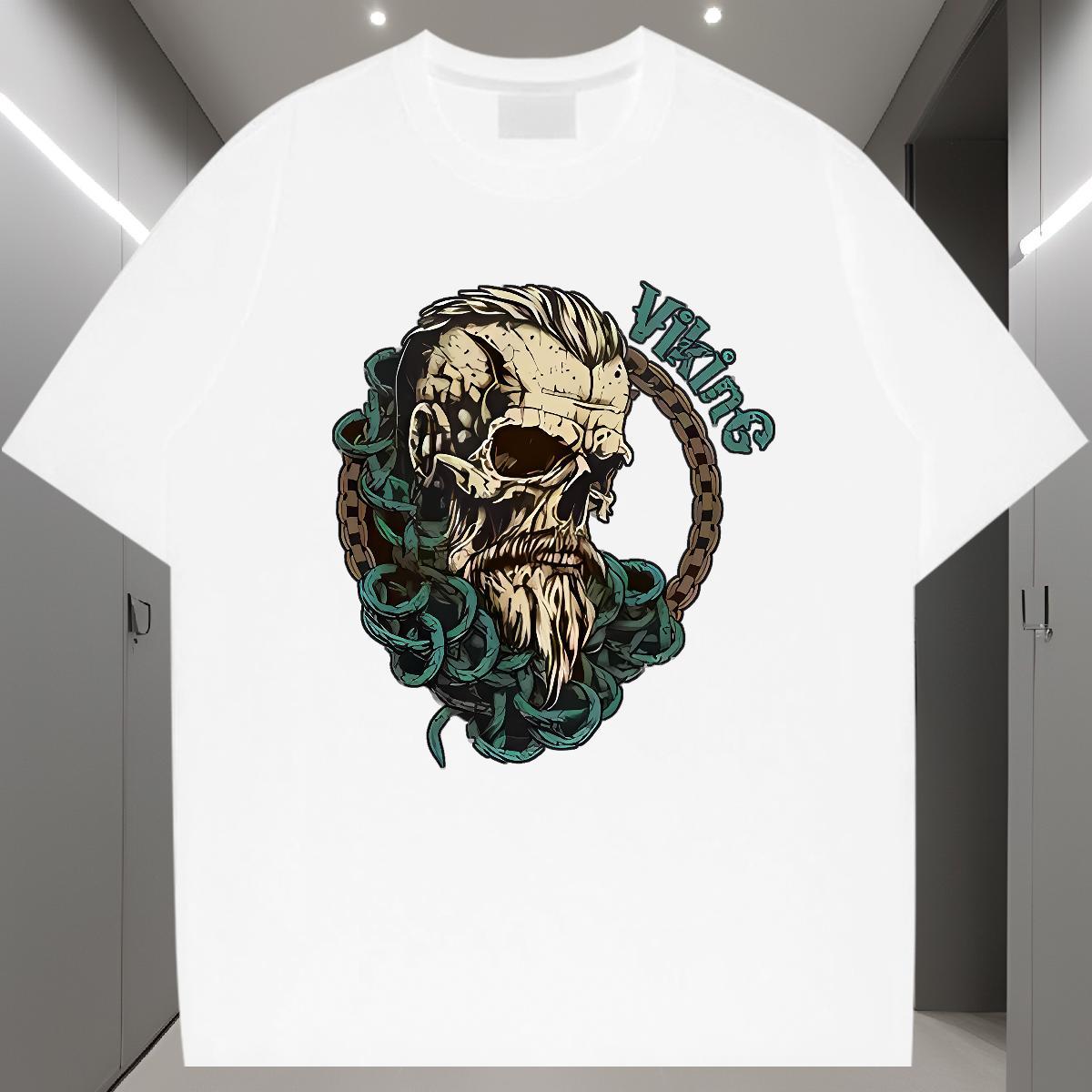 Free Shipping Men T Shirts 230g Pure Cotton skull Outdoor DIY Logo Oversized Breathable Soft Tshirt for Man Woman 2024 New Clothes